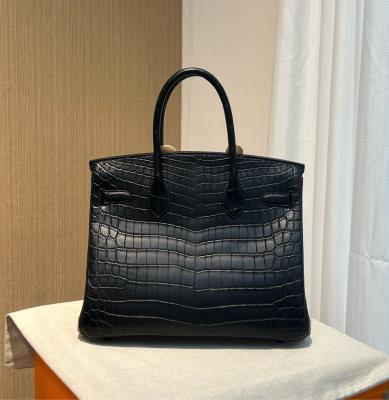 wholesale quality hermes birkin 30 matte niloticus crocodile so black